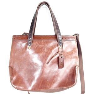 Rolfs Womens Crossbody Shoulder Handbag Non-Adjustable Straps Leather Brown